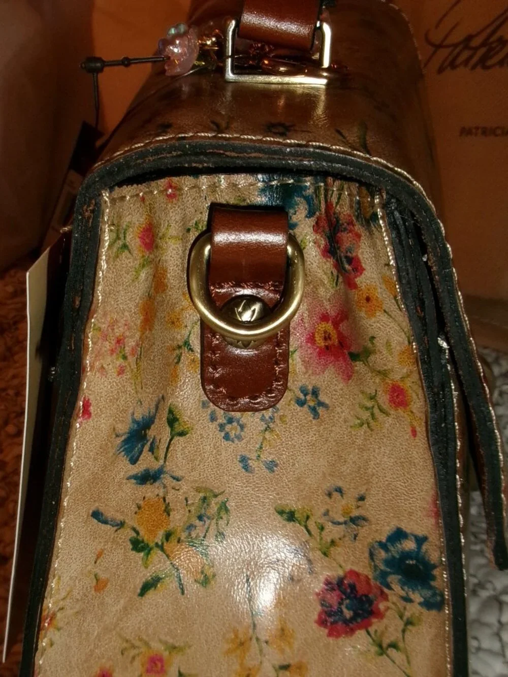 NWT Patricia Nash Leather Prairie Rose Chauncy Satchel with Crossbody Strap